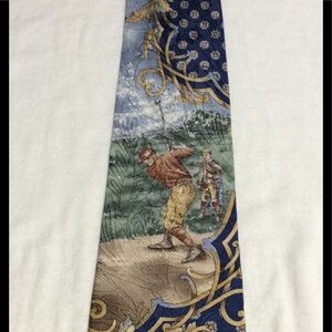 Elegant Golf-Themed Tie-Golfer and Caddy by SportsTies Unlimited